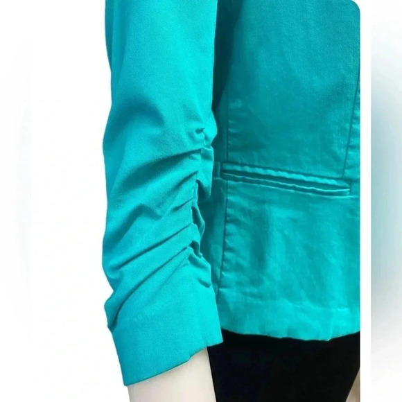 89th & Madison Aquamarine Gathered Half Sleeve Blazer Size Small - Picture 6 of 12